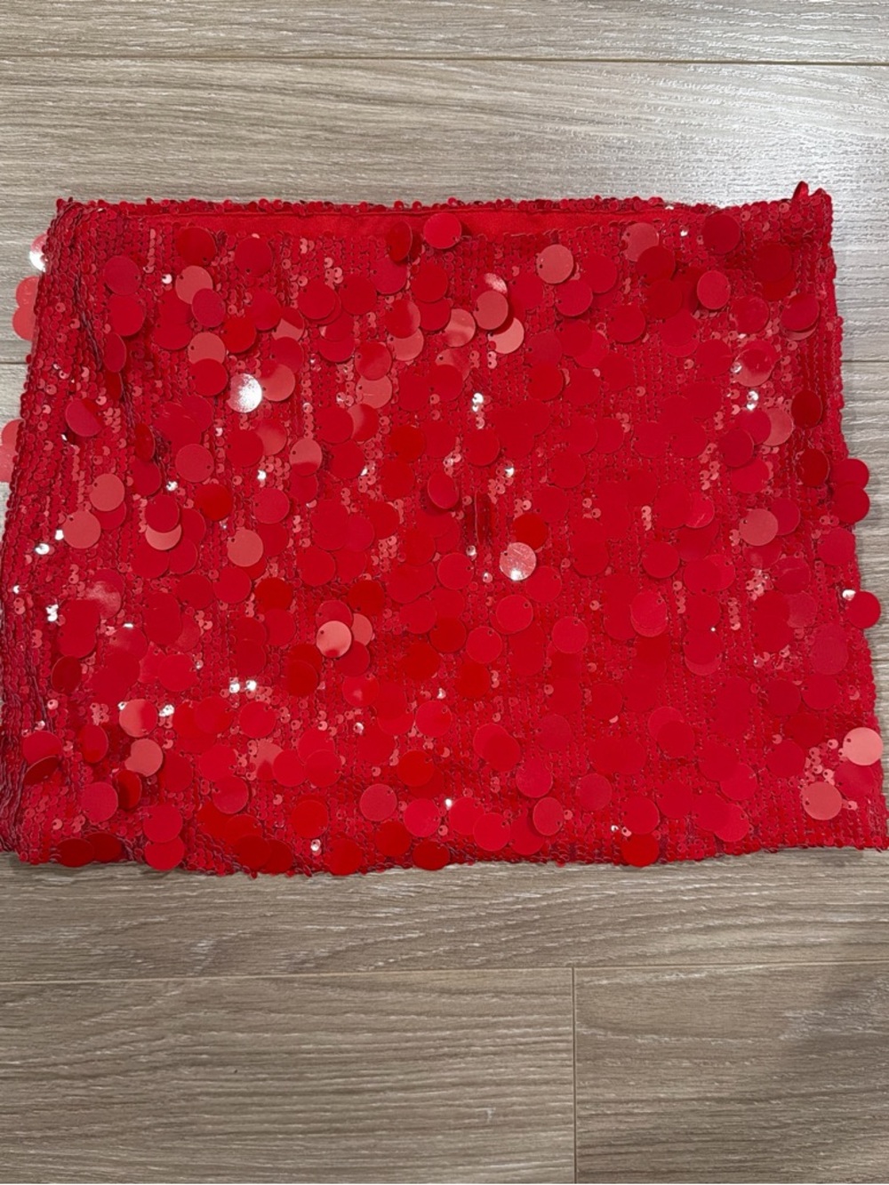 Edikted Red Sequin Skirt